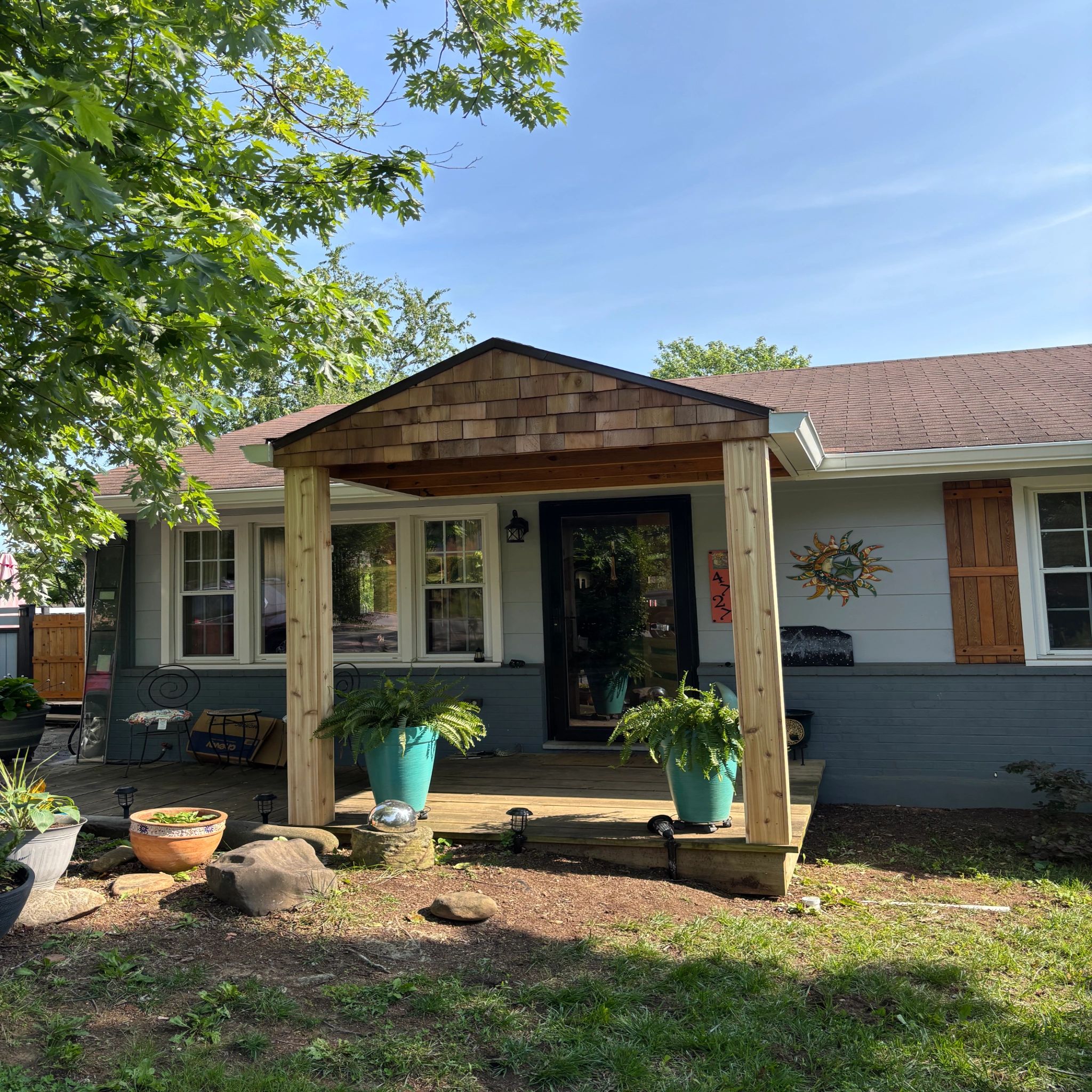 Cedar shake portico